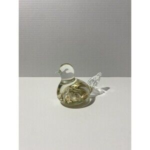 Vintage Paperweight Maude & Bob St Clair Bird W/Flowers  Art Glass 1978 Marked